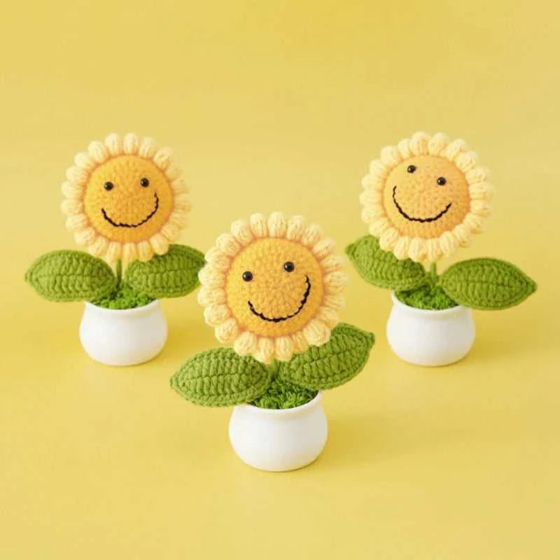 Sunflower Crochet Flower Artificial Hand Woven Flowers Finished Girasol Crochet Plants Wedding Guest Gifts Desktop Decoration The jack market .AU The jack market .AU $ 23 14:200013901#S27