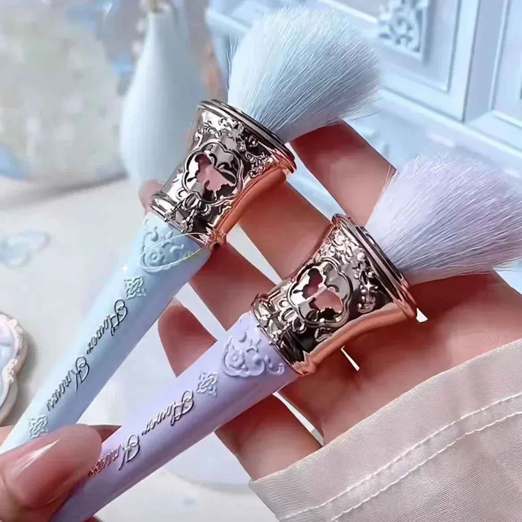 Flower KnowShell Jewel Butterfly Blush Brush - Cloud-Shaped Angled Bristles for Flawless Application