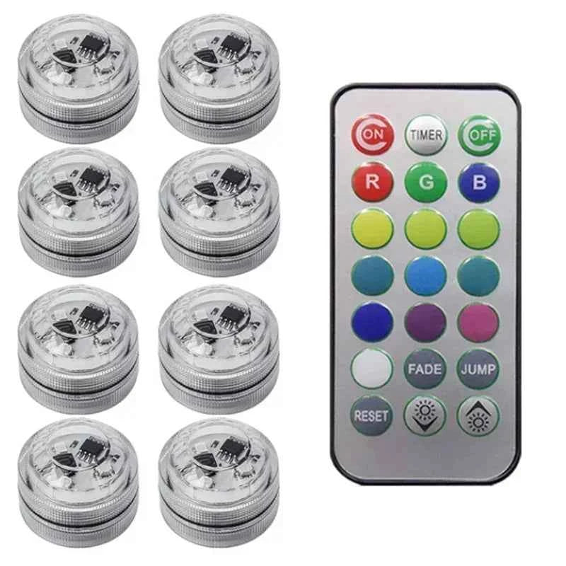 1/10PCS Wireless Adhesive LED Car Interior Ambient Light Remote Control Decor Auto Roof Foot Atmosphere Lamp Bicycle Tail Light
