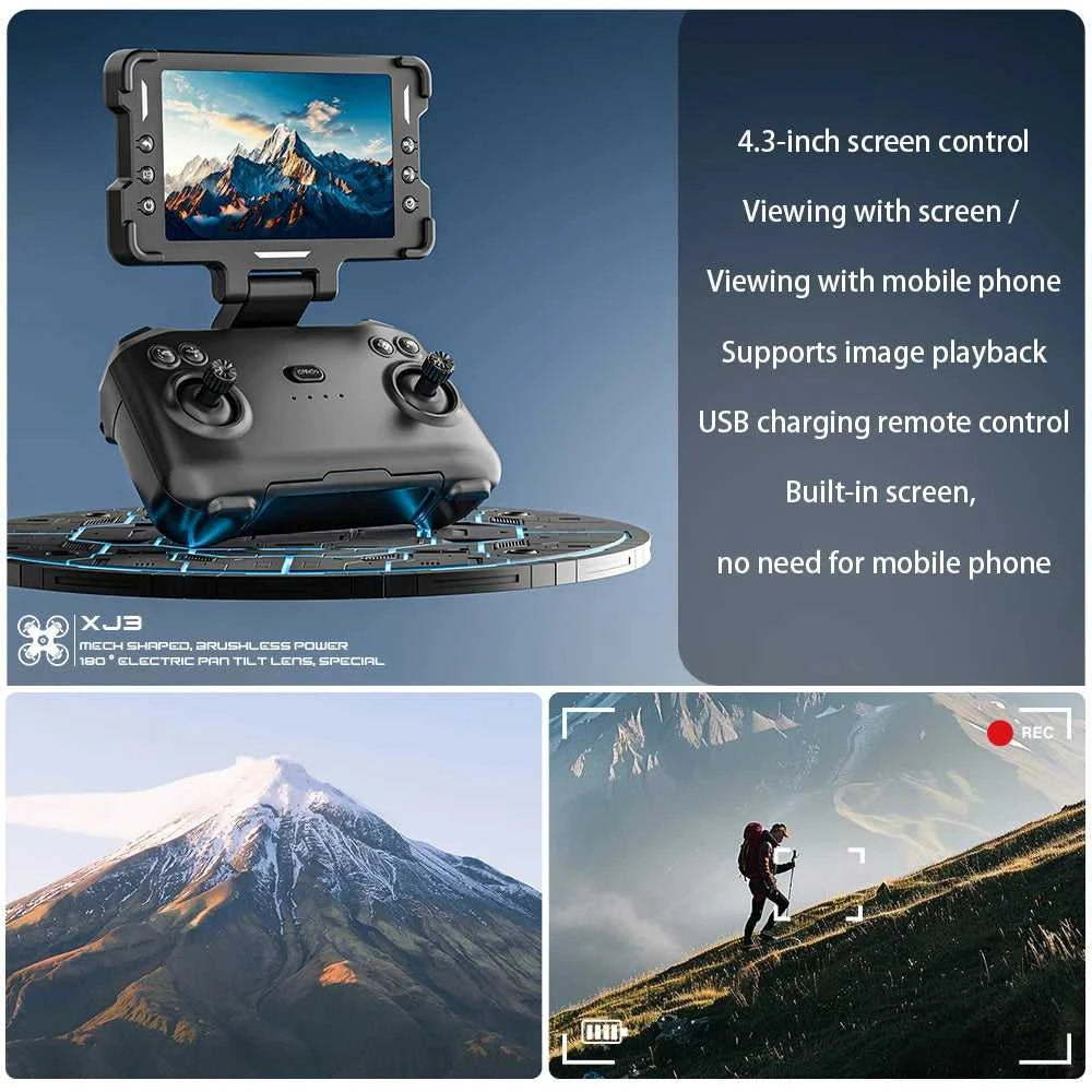 Dual camera high-definition drone, headless mode, 360 ° flip, easy to operate, suitable for outdoor travel The jack market .AU The jack market .AU Drones $ 114 14:193#XJ3-A-4.3-GY-1B