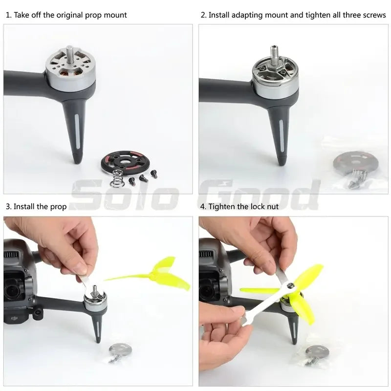 4 PCS Skystars Propeller Mount Adapter for DJI FPV Drone Support 5-inch 5042 Propeller Prop with M5 Mounting Hole  Grey
