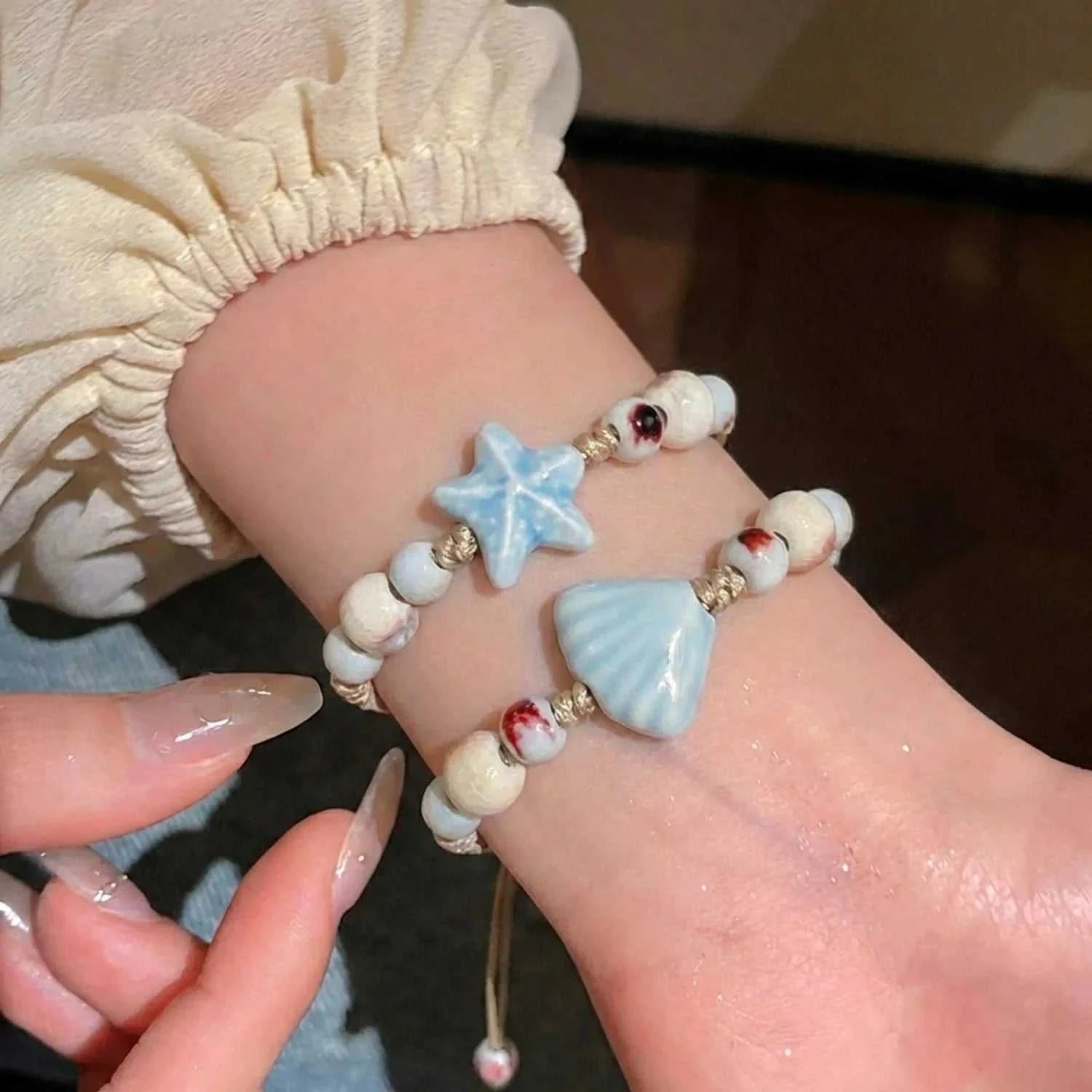 Bohemia Cute Ceramic Starfish Beads Bracelet For Women Handmade Braided Rope Beaded Bracelets Summer Beach Party Charm Jewelry The jack market .AU The jack market .AU Jewellery & Chains $ 46 200001034:361188#BR26Y0107-3