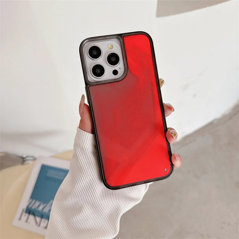 Luminous Quicksand Case for iPhone 15/16/17 Pro Max - Glow-in-the-Dark Luxury Shell with Shiny Sparkles