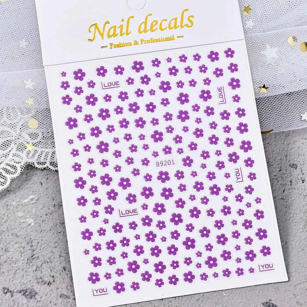 1pcs 3D White Hibiscus Flowers Nail Stickers Holographic Silver Gold Tropical Petal Slider For Nails French Manicure Decoration