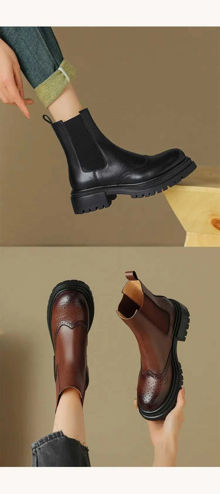 NEW Autumn Boots Women Split Leather Shoes for Women Round Toe Chunky Heel Women Boots Winter Black Chelsea Boots сапоги женские The jack market .AU The jack market .AU Step Up Your Style: Trendy Shoes for Every Occasion! $ 131 14:365458#Brown;200000124:100010481