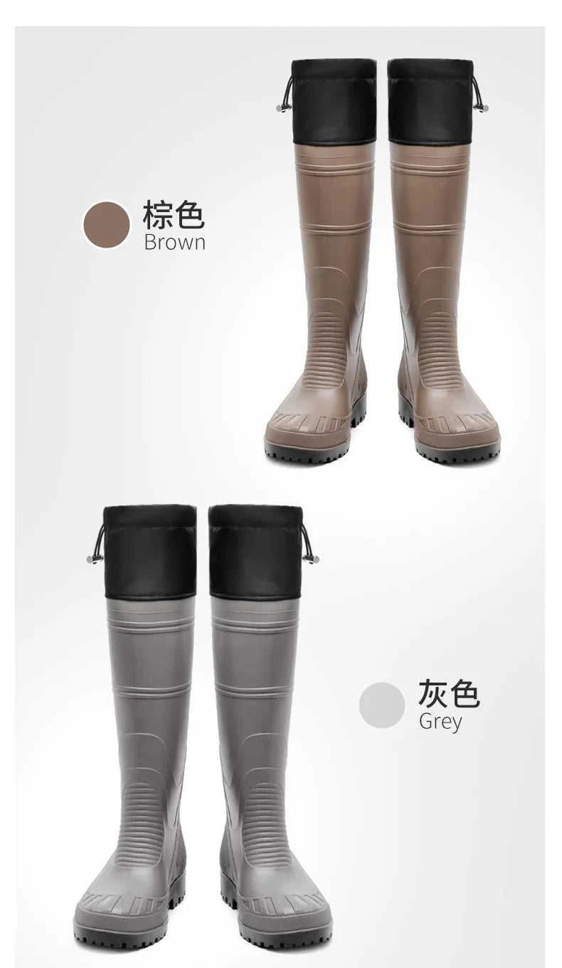 Black High-Top Men's Rain Boots, Adjustable Drawstring Long Boots, Wear-Resistant, Non-Slip, Outdoor Fishing Waterproof Boots, Farm Work Rain Boots, Pvc Water Boots The jack market .AU The jack market .AU Step Up Your Style: Trendy Shoes for Every Occasion! $ 71 14:193;200000124:200000364