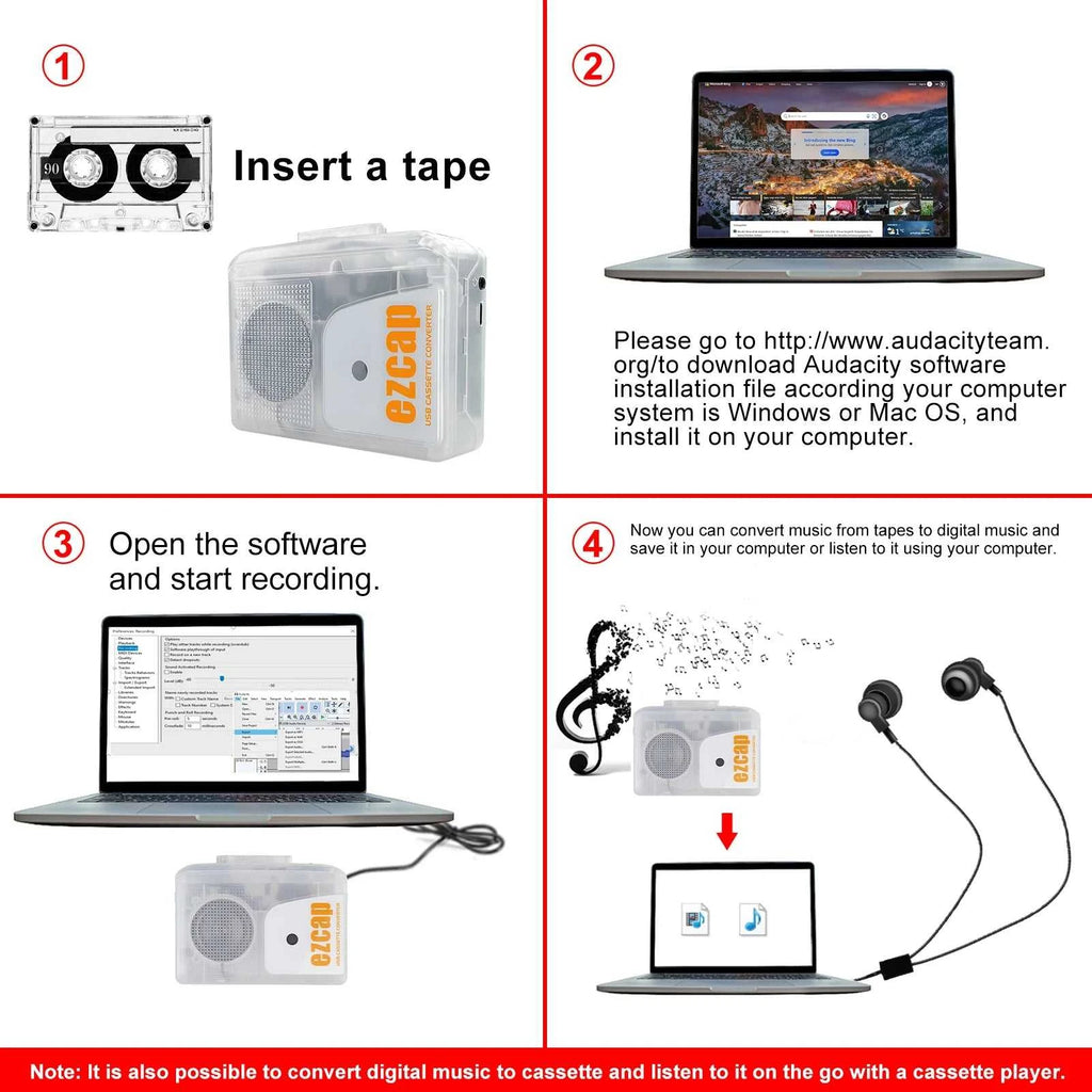 Cassette Player Walkman Cassette Player Portable Speaker Multiple Power Supply Methods Digitizes Cassette Music to MP3 Function The jack market .AU The jack market .AU Accessories Electronics $ 74 14:29