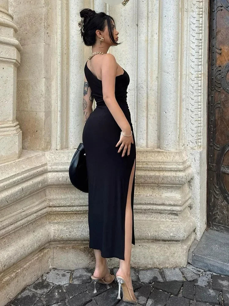 Women's Off-Shoulder Backless Maxi Dress – Slim Fit Club Party Dress