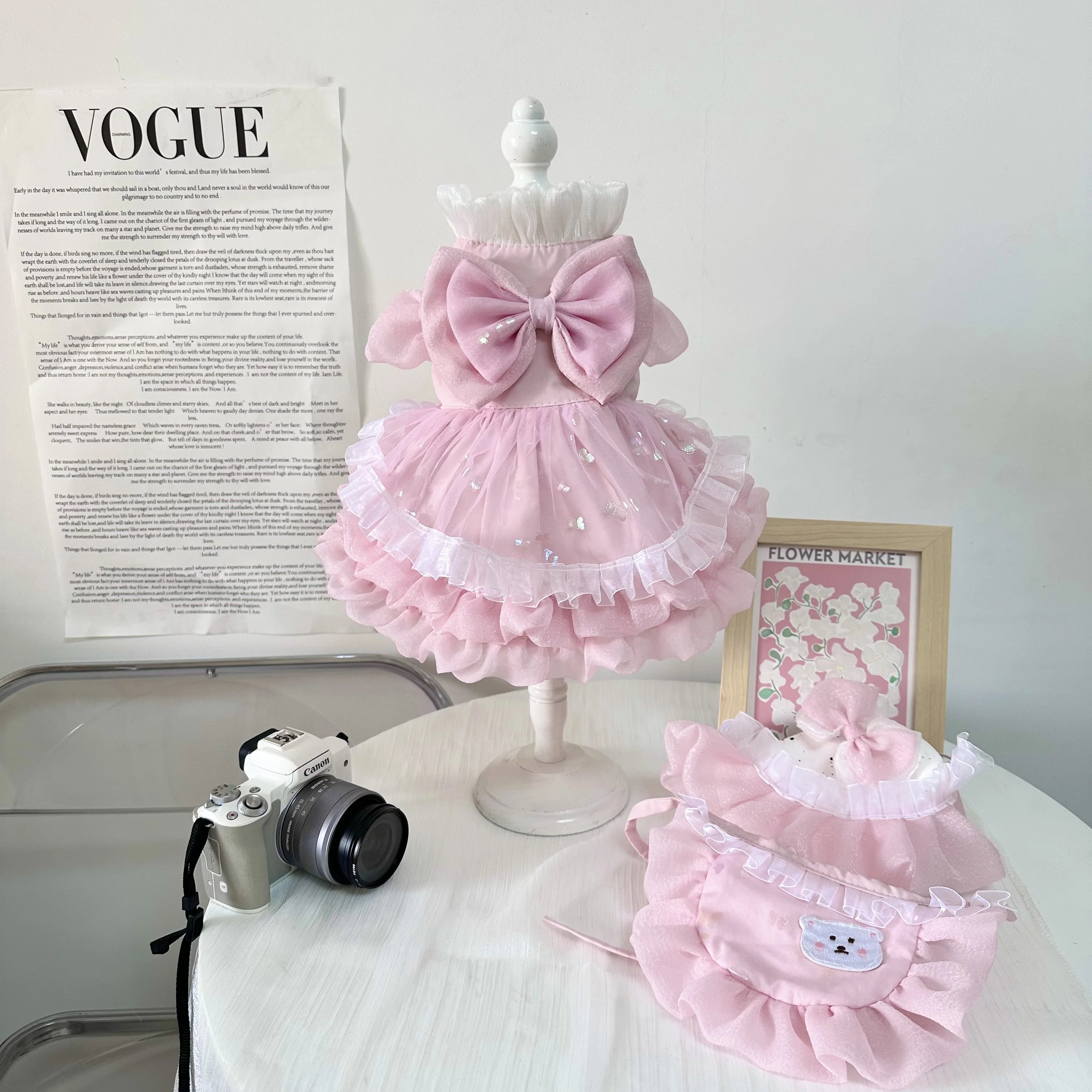 2026 Spring Cute Pink Princess Dress For Small Medium Dogs Chihuahua Yorkshire Pet Dog Clothes Handmade Cotton Lace Bow Skirts