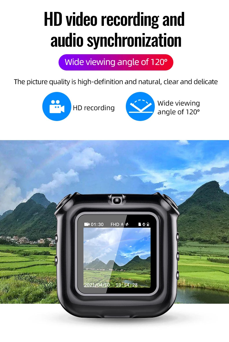 4-256GB Mini Clip Digital Camera Video Photo Audio Voice Recorder with Screen 1080P Bodycam Cam Smart Loop Recording Camcorder