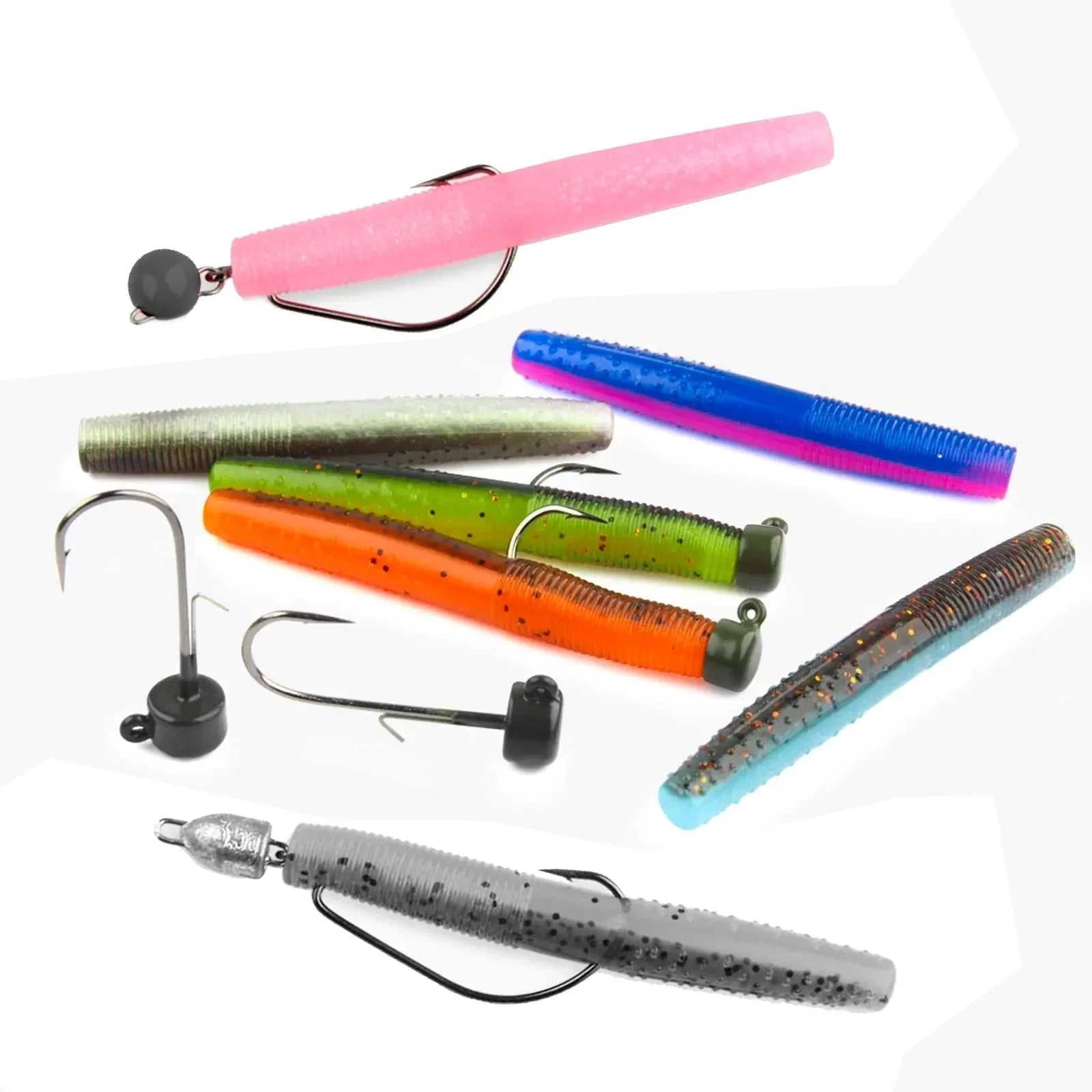 SAMOLLA Floating Worms Bass Fishing Lure Soft Plastic Artificial Bait Ned Wacky Rig Tpe Floating Weightless Leurre Souple Wobble The jack market .AU The jack market .AU Fishing Gear $ 21 14:29#A;5:100014443#4CM 10PCS