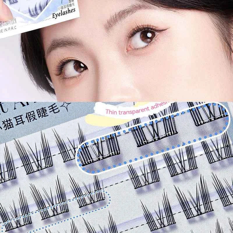 Animal Series No-Glue False Eyelashes - Natural Curl & Volume, Easy Application for Beginners