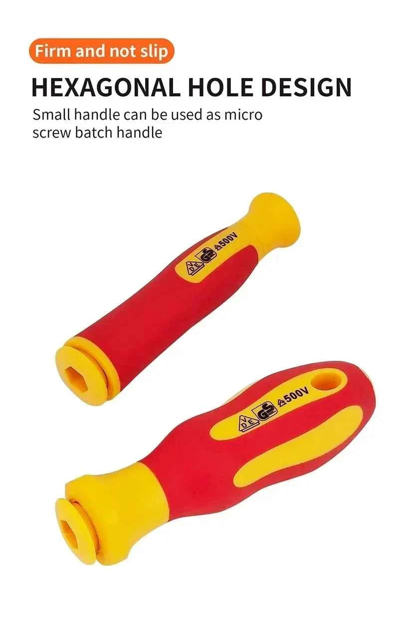 10Pcs Interchangeable Blade VDE Insulated Screwdriver Set with Case Magnetic 500V Home and Professional Use Electricians Tools