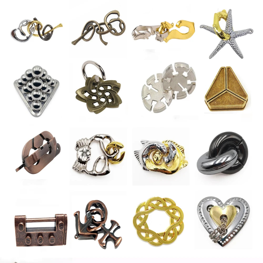 Classic IQ Metal Brain teaser Magic Puzzles Toys Locks Baffling Wire Diecast Kirsite Game Intelligence For Adults Game Test Mind