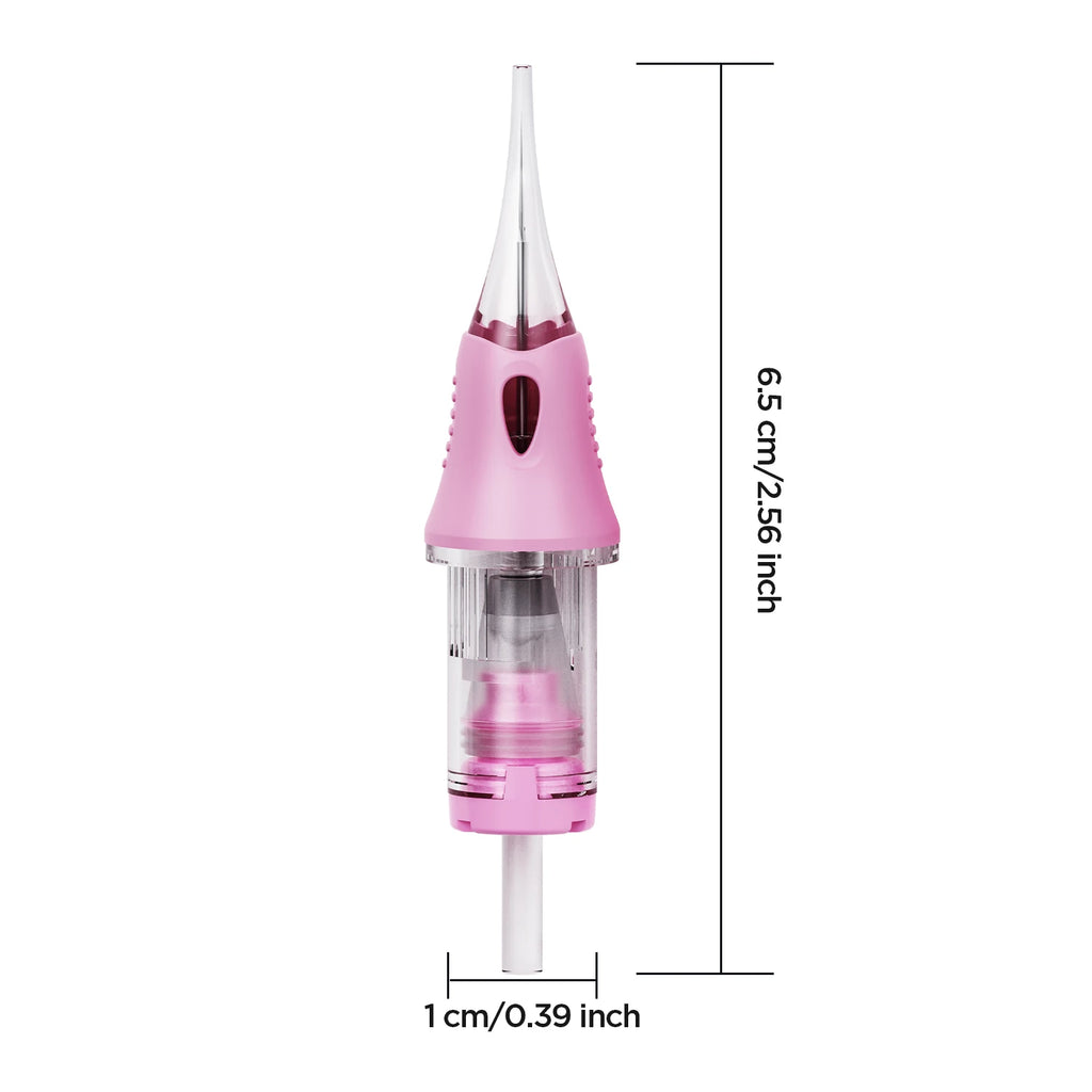 10pcs PMU Universal Disposable Tattoo Needle Cartridges round Liner Sterilized Safety Needle 0.18/0.25/0.30mm for Tattoo Artists