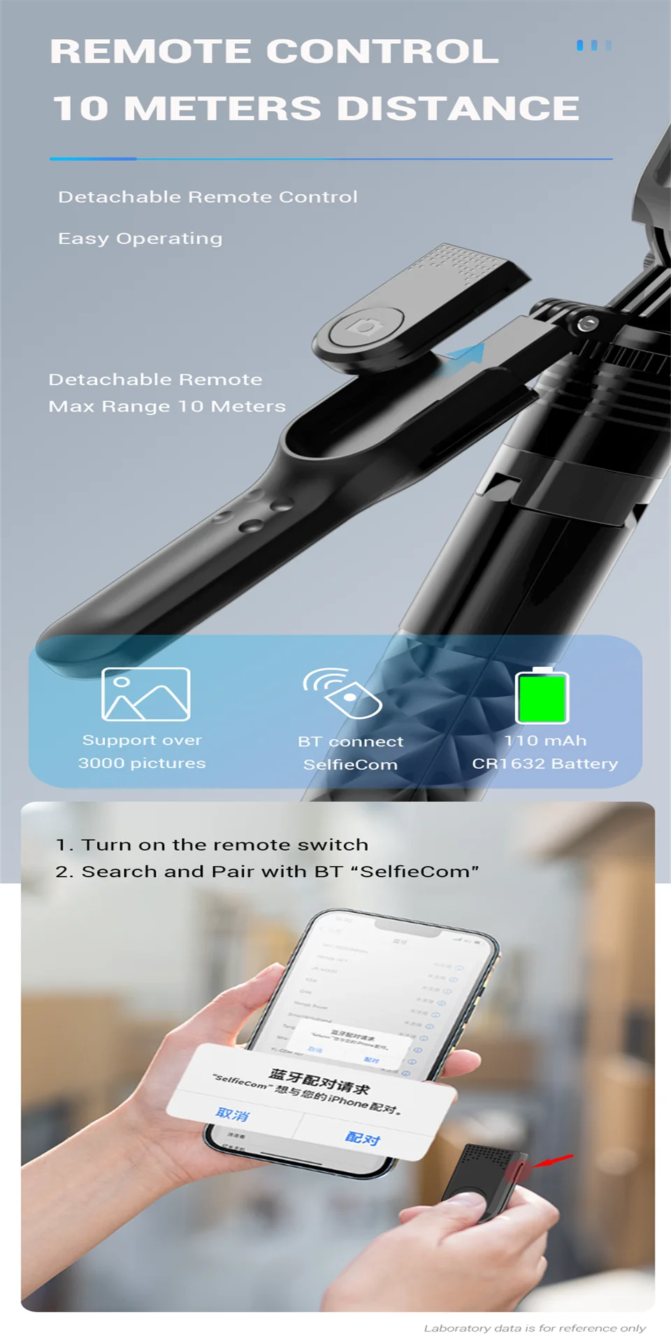 FANGTUOSI 2024 New Wireless Selfie Stick Tripod Foldable Stand For Gopro Action Cameras Smartphones Balance Steady Shooting Live