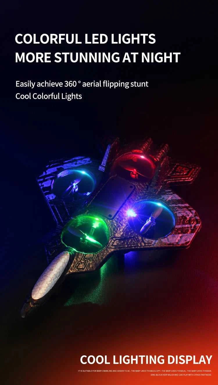 2.4G remote control fighter electric foam glider stunt tumbling UAV hovering helicopter with LED colorful lights aircraft model The jack market .AU The jack market .AU Drones $ 71 14:173