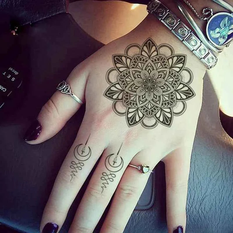 Henna Luxe Temporary Waterproof Tattoos - Sexy Body Art for 6 Months, Perfect for Festivals and Bold Self-Expression
