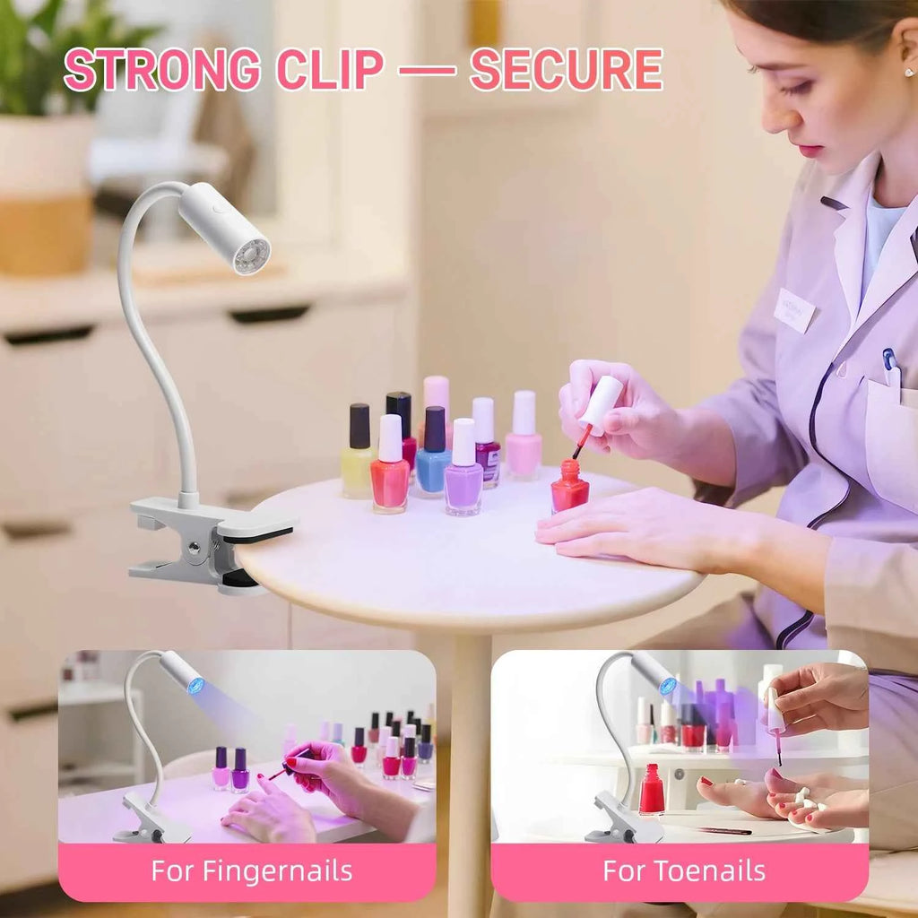UV LED Light for Nails Polish Drying Lamp 360° Flexible Clip-on Desk Clip Mini USB Portable Nail Dryer Manicure Salon Tools