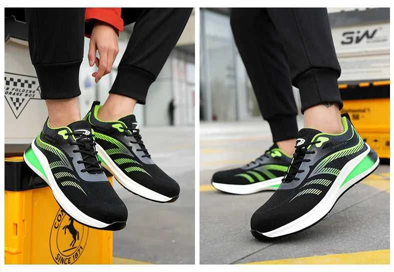 New 2024 Fashion Men Safety Shoes Steel Toe Sneakers Lightweight Anti-smash Anti-puncture Man Breathable Work Safety Boots The jack market .AU The jack market .AU Step Up Your Style: Trendy Shoes for Every Occasion! $ 98 14:175#Green;200000124:200000338