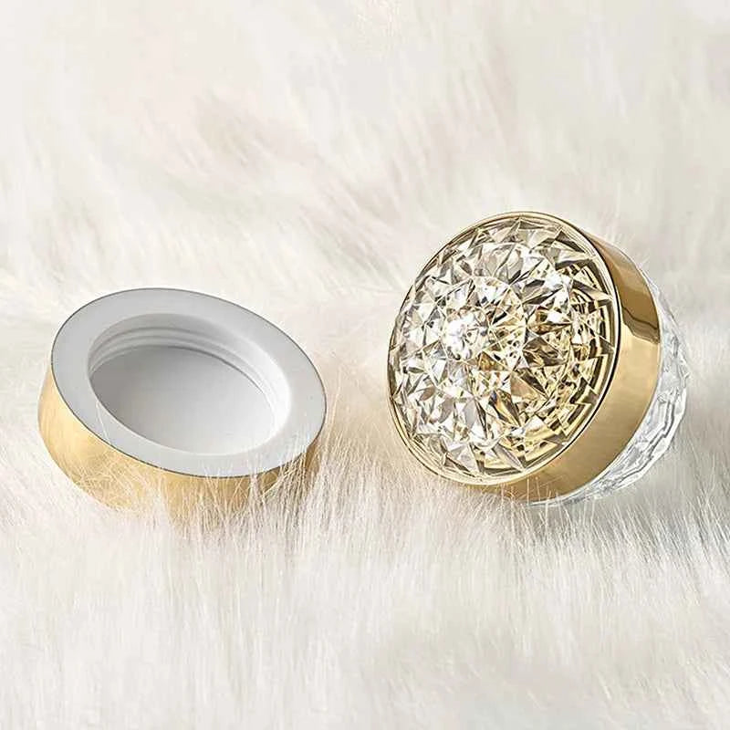 Luxury Glow Diamond Glass Face Cream Jar - 50g Acrylic Container for Creams & Lotions, Perfect Travel Companion