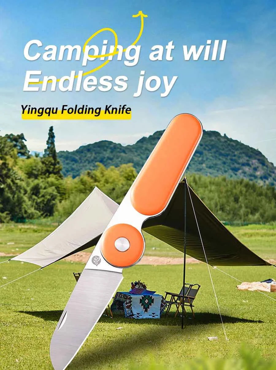 YingQu CP58 Folding Knife Stainless Steel Knife Food Grade ABS Handle Outdoor Camping Pocketknives Fruit Cutting Hand Tools