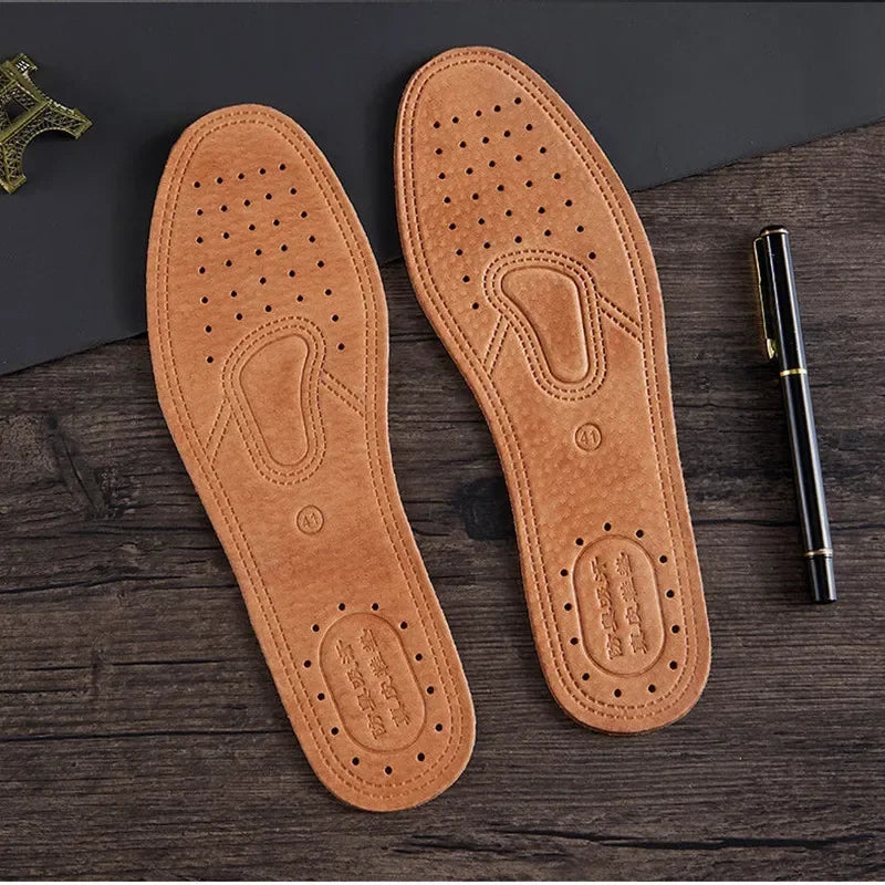 1 Pair Cowhide Insoles for Shoes Men Comfortable Deodorant Casual Leather Insoles Feet Quality Genuine Leather Flats Shoe Sole