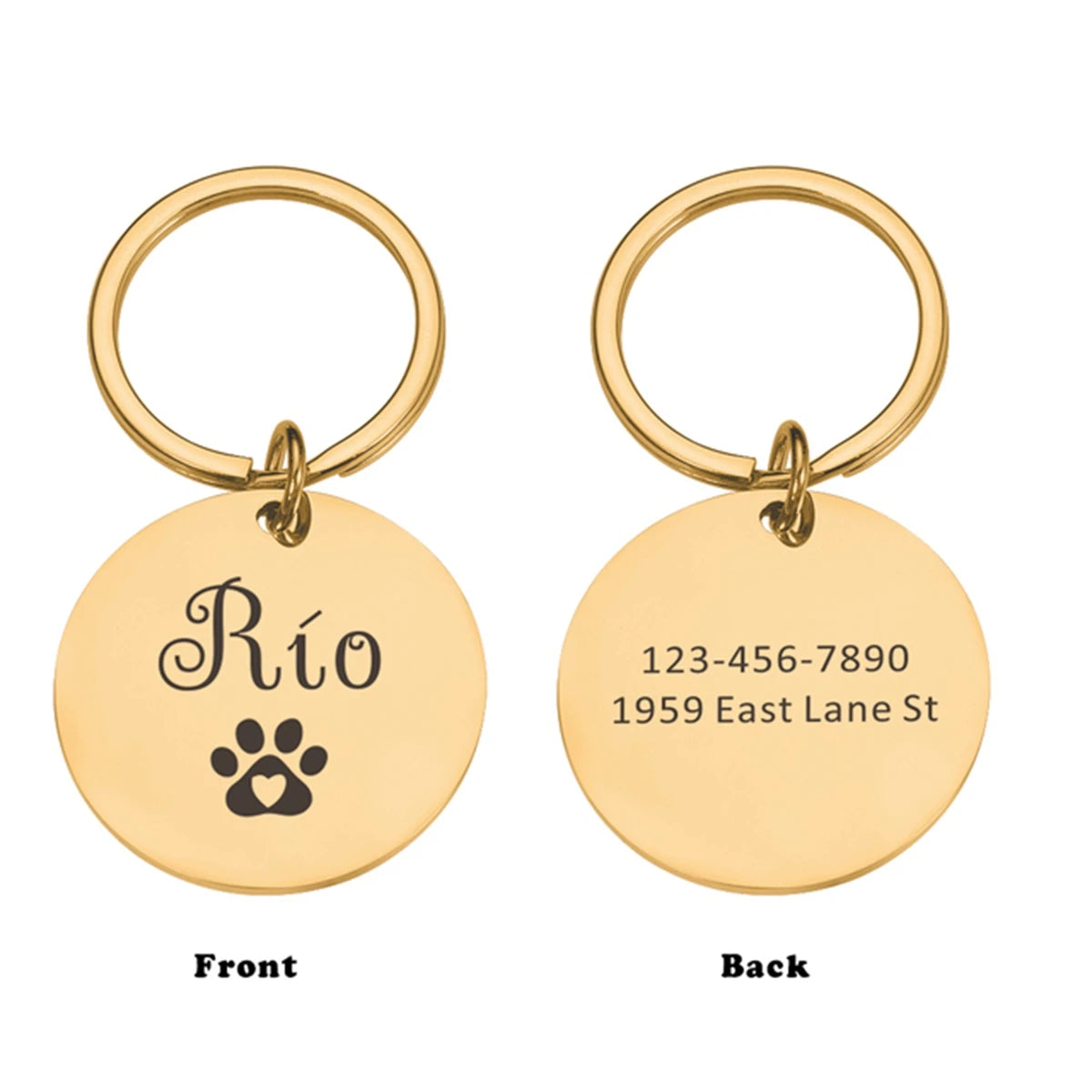 1 PC Durable Personalized Name Dog paw prints Laser Engraving Pet Nameplate Pet ID Name Collar Tag For Pets