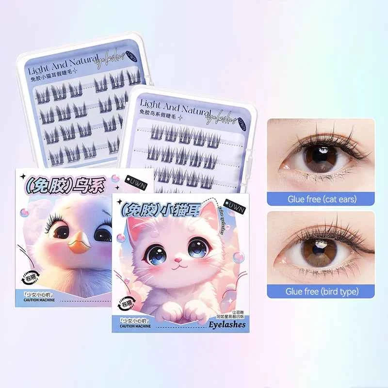 Animal Series No-Glue False Eyelashes - Natural Curl & Volume, Easy Application for Beginners