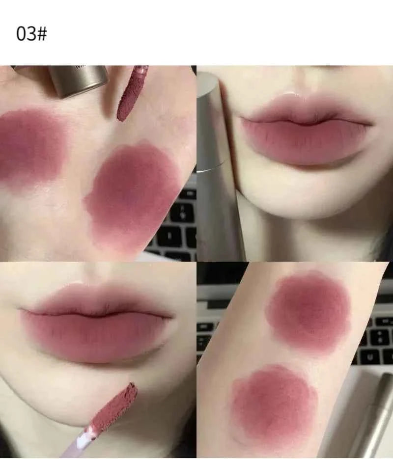 Dark Brown Velvet Matte Lip Gloss - Waterproof Liquid Lipstick for Confident Nude Coffee Brown Lips
