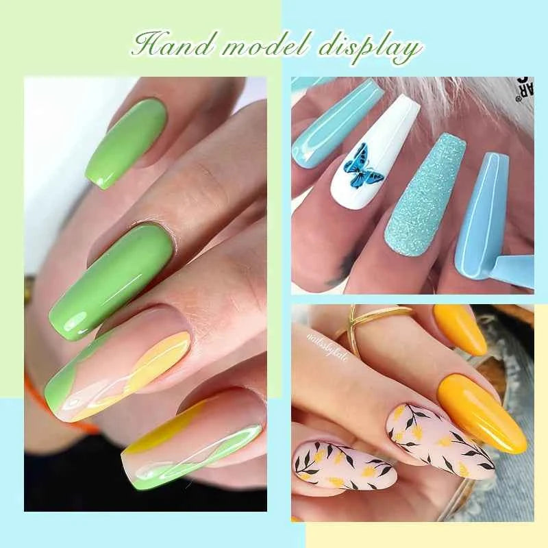 MEET ACROSS 7.3ml Gel Nail Polish Vernis Summer Simple Green Series UV Gel Nail Varnish Semi Permanent Nail Art Manicure