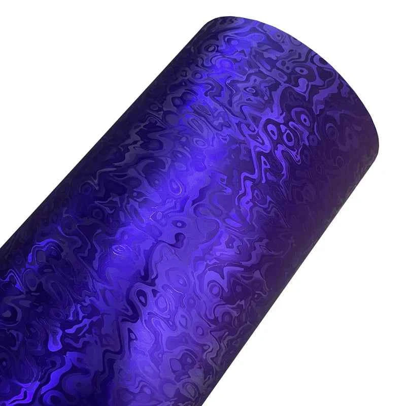 Premium PET Chrome Satin Purple Forged Vinyl Wrap Film Cosmic Ghost Textured Self Adhesive Decal Auto Car Wrapping