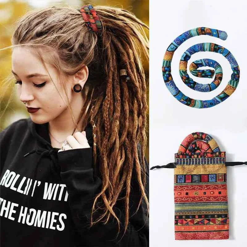 Colorful Dreadlocks Ponytail Hairpin - Bendable Ethnic Style Hair Bands for Creative Hair Styling
