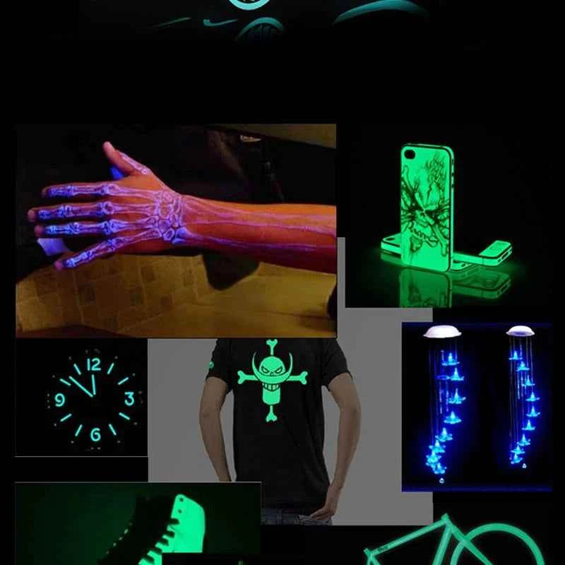 BrightGlow Ultrafine Fluorescent Phosphor Powder - Luminous Glow in the Dark Pigment for Vibrant Coatings