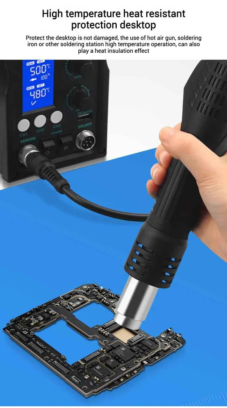 ESD Heat-Resistant Silicone Soldering Mat with Magnetic Grip