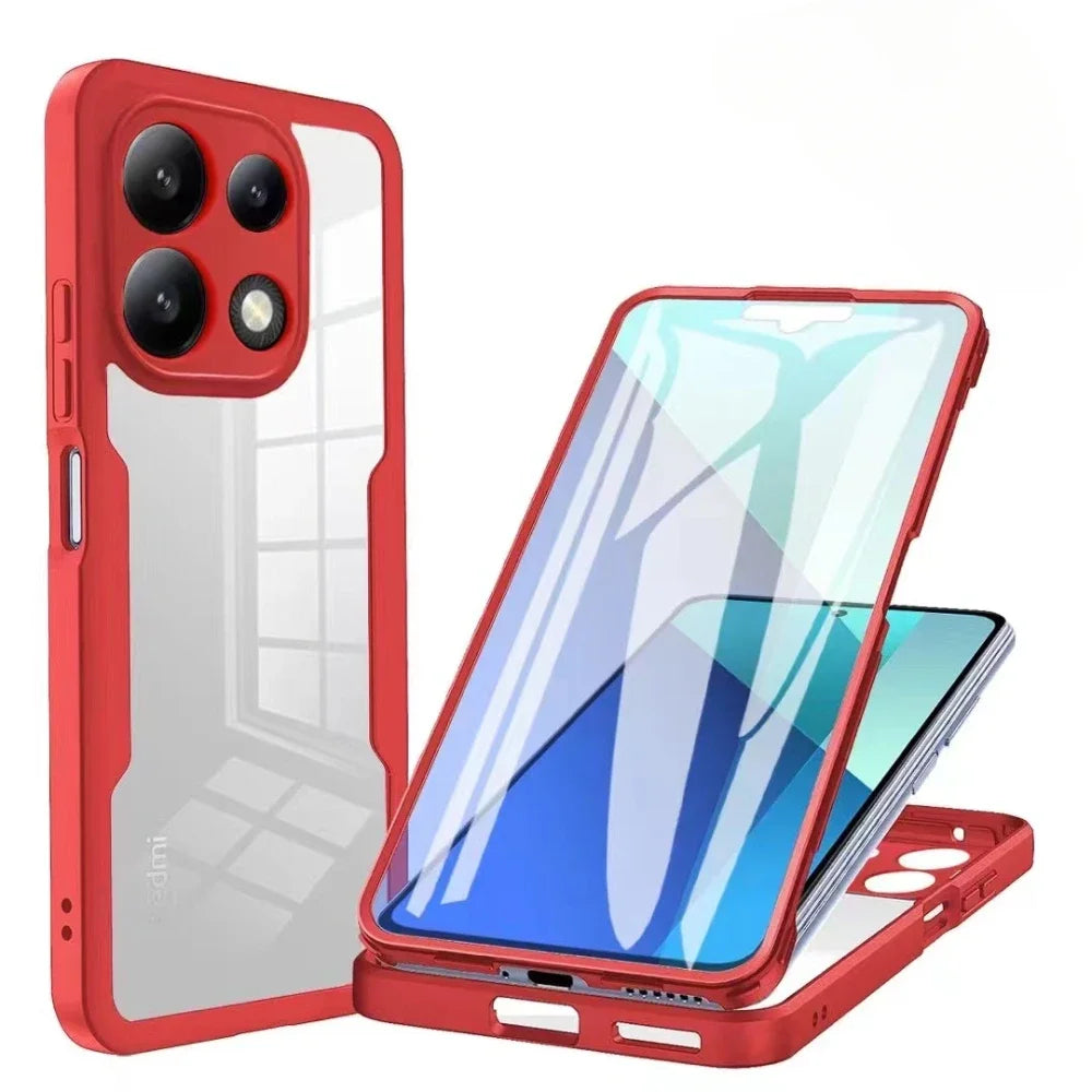 Redmi Note 13 Pro Plus Silicone Case - 360° Shockproof with Built-in Screen Protector for Redmi Note 12 Series