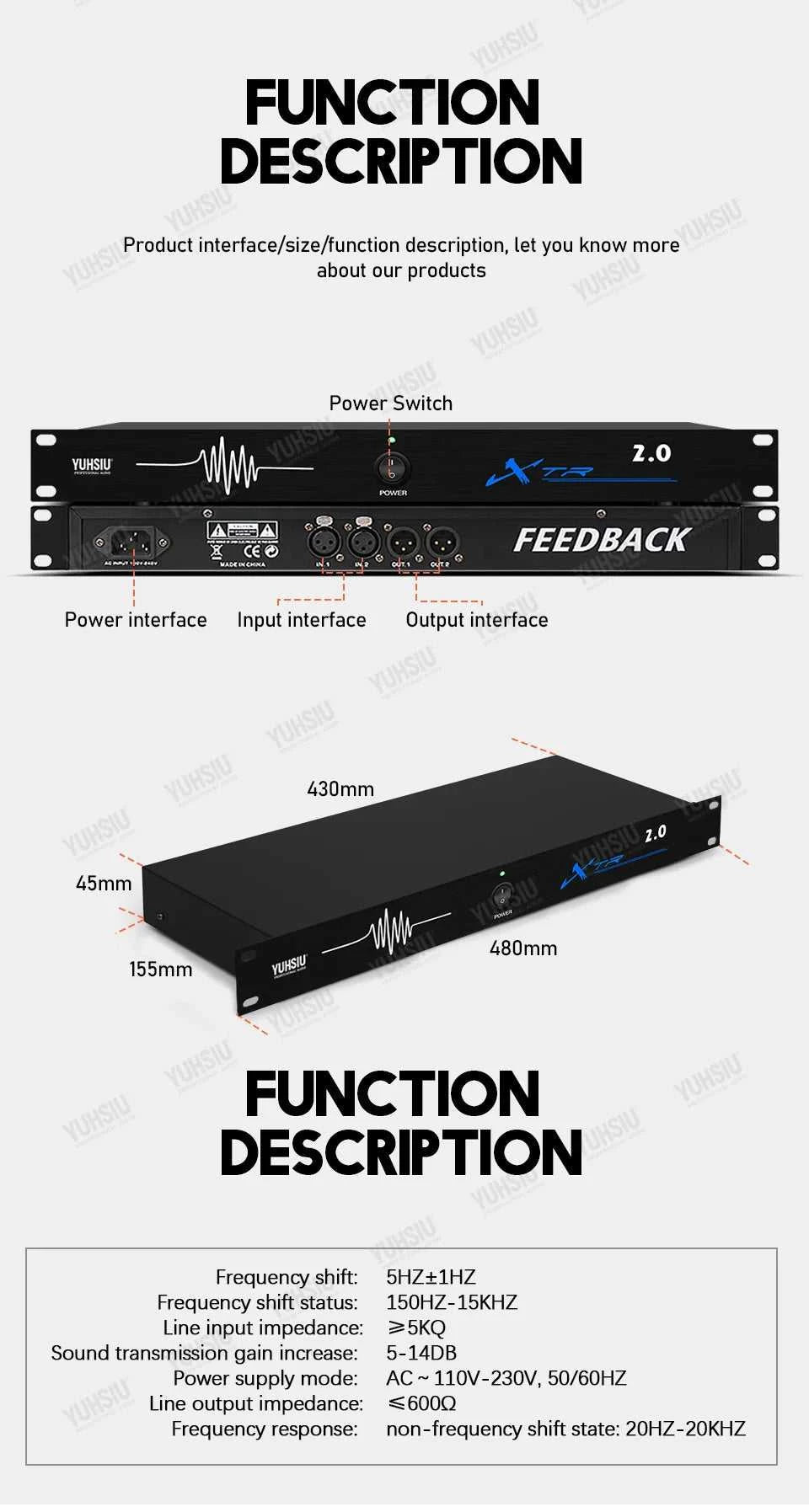 Professional Feedback Destroyer 2 in 2 Out Performance Stage Conference Automatic Anti-Howling KTV Microphone Frequency Shifter The jack market .AU The jack market .AU Accessories Electronics $ 239 14:29#2.0 220V