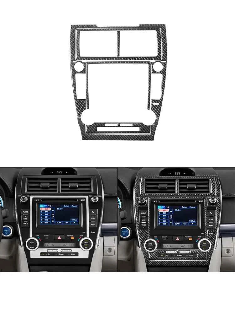 Carbon Fiber Material Black Stickers Cover Trim For Toyota Camry 2012 2013 2014 Car Interior Decorative Accessories