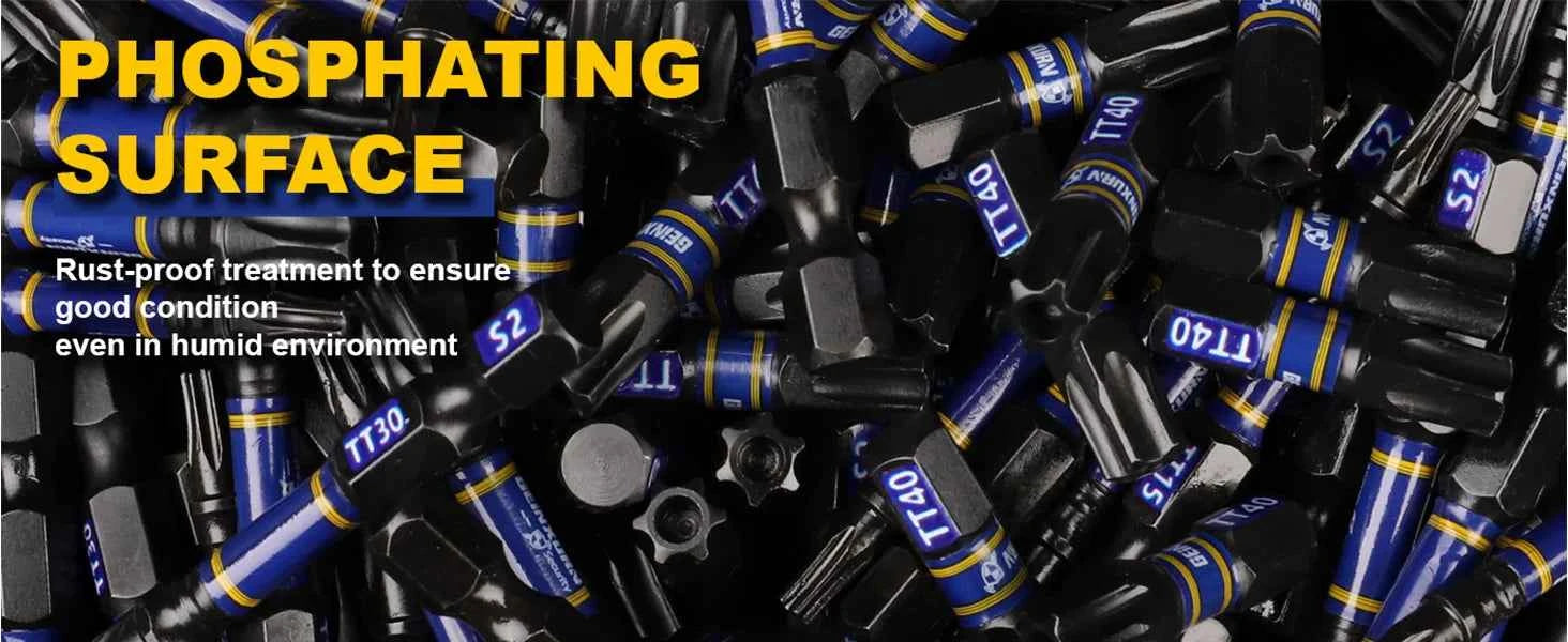 Geinxurn Magnetic Power Bit Set - 2" Impact Tough S2 Alloy Steel Torx Bits for Ultimate Security and Precision