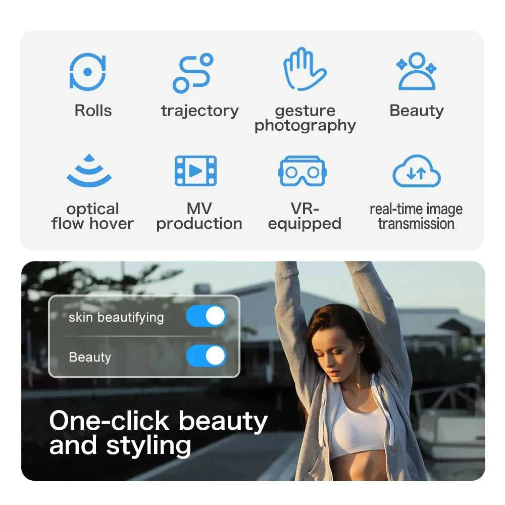 2026 New Aeri 100 VR Drone 8k Profeissional Aerial Hd Dual Camera Intelligent Opstacle Avoidance Brushless Power Foldable Drone The jack market .AU The jack market .AU Drones $ 106 14:193#Grey VR 4K 1B;200000828:201589807#Dual 8K