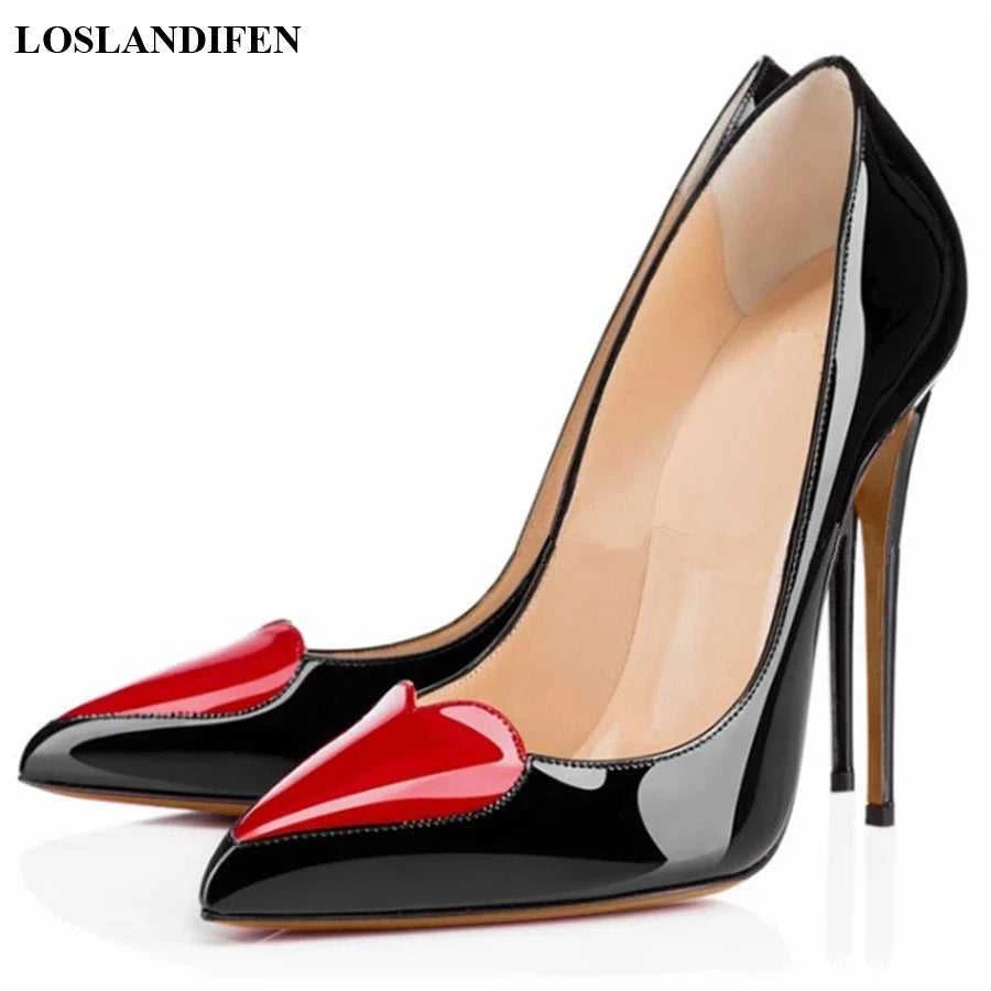 Red Heart-shaped Pointed Toe Women Shoes Black White High Heels Pumps Female Autumn Shallow Patent Leather Party Dress Shoe Sexy The jack market .AU The jack market .AU Step Up Your Style: Trendy Shoes for Every Occasion! $ 86 14:29;200000124:200000334