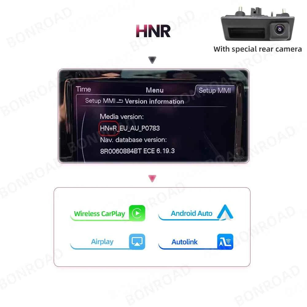 BONROAD Wireless CarPlay Android Auto Interface Adapter for Audi A1 Q3 2013-2018 RMC HNR with AirPlay Mirror Link