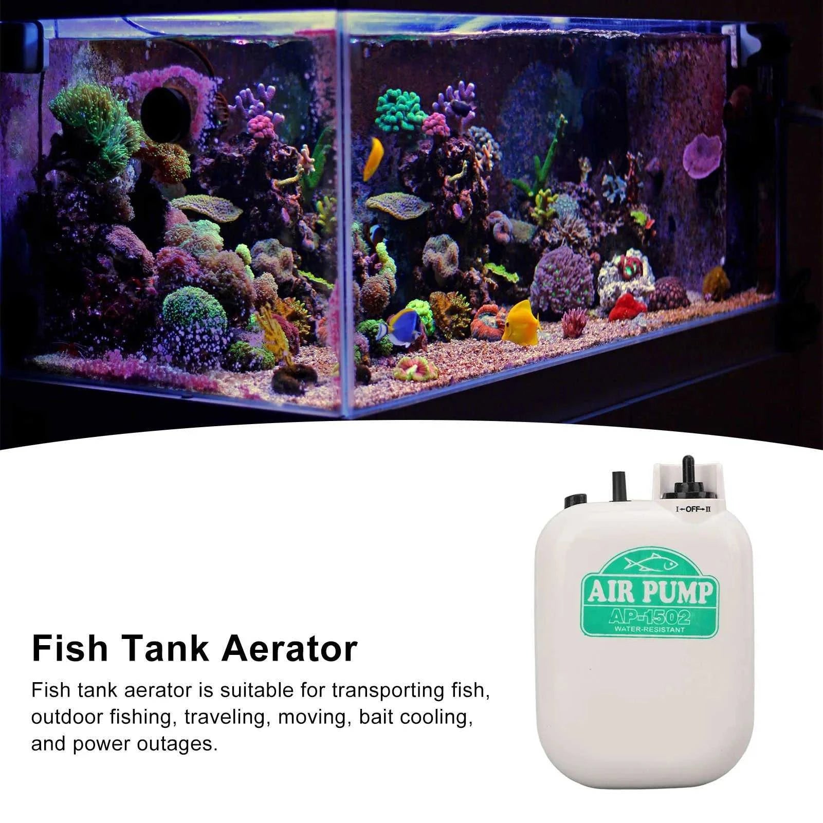 Fish Pump Aquarium Pump with Stone Tube Quiet Battery Powered Portable Small Size Fish Aerator for Outdoor Fishing The jack market .AU The jack market .AU Fishing Gear $ 31 14:29#As pic