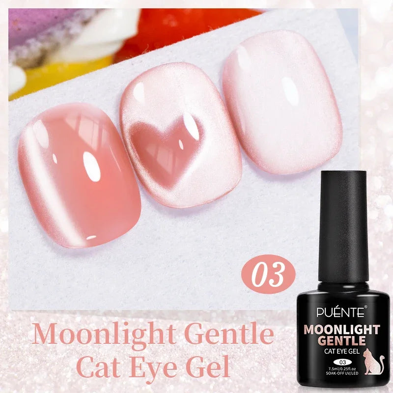 PUENTE Cat Eye Magnetic Gel Nail Polish - Vibrant Starry Galaxy Effect, Soak Off UV, 7.5ML