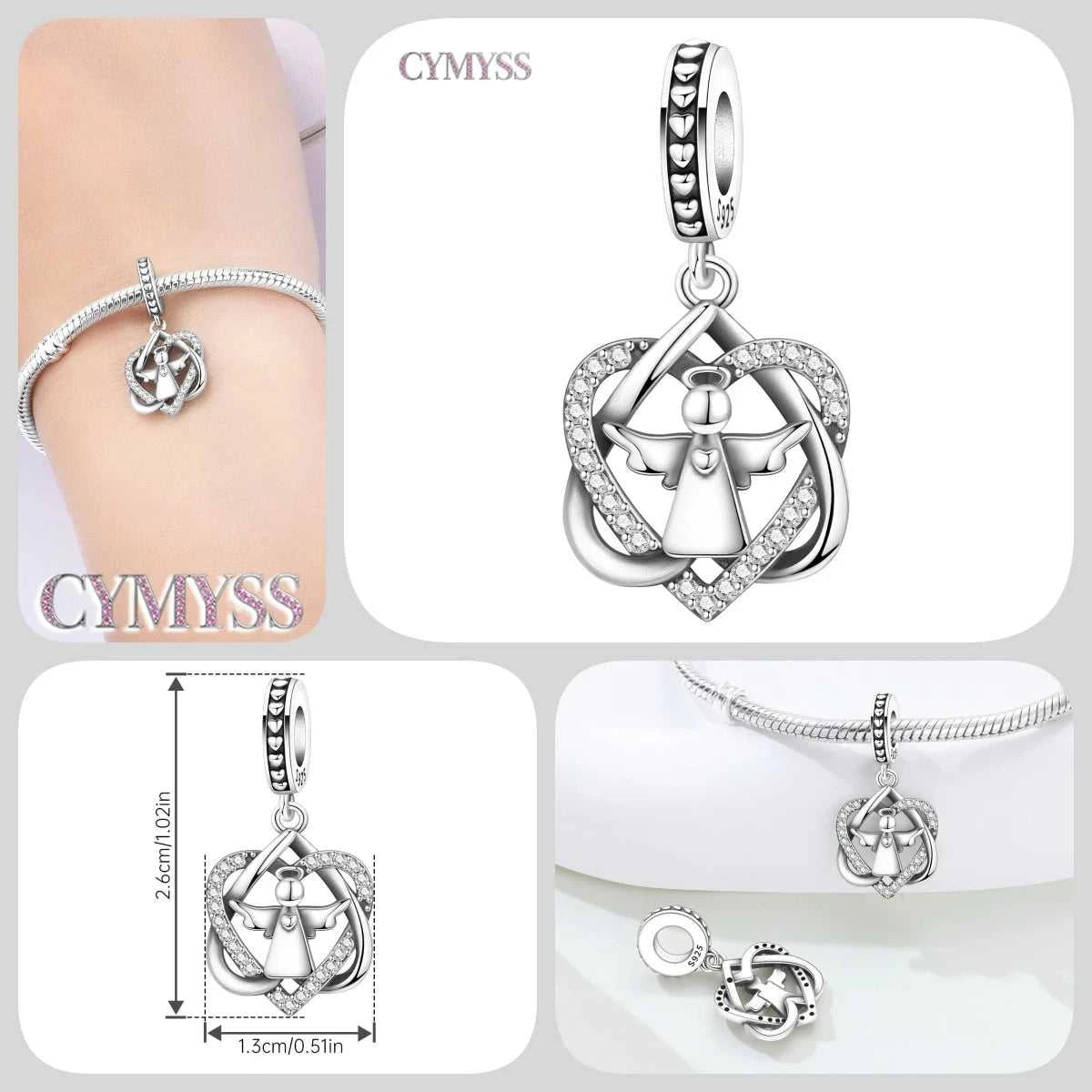 S925 Sterling Silver Charm Bead Angel Prayer Travel Memorial Pendant Fine Birthday Gift Fit Bangle Bracelet Necklace DIY Jewelry The jack market .AU The jack market .AU Jewellery & Chains $ 49 14:200004890#OTC1204