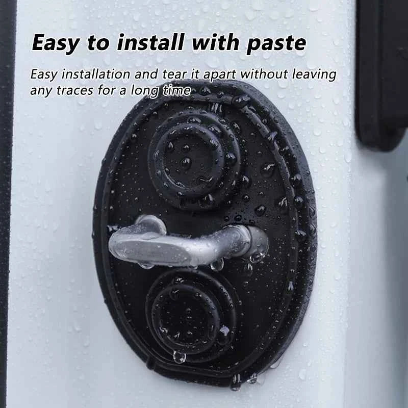 4Pcs Door Lock Buckle Cover for Car Door Buffer Cushion Anti-Scrtach Protection Cover Waterproof Door Shock Absorber