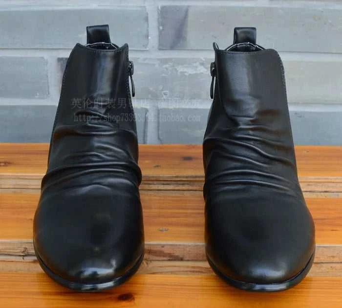 Fashion Genuine Leather Men Ankle Boots High Top Zip Suit Shoes Black Dress Boots Spring Autumn Leather Shoes Men Leather Boots The jack market .AU The jack market .AU Step Up Your Style: Trendy Shoes for Every Occasion! $ 106 14:193;200000124:200000338