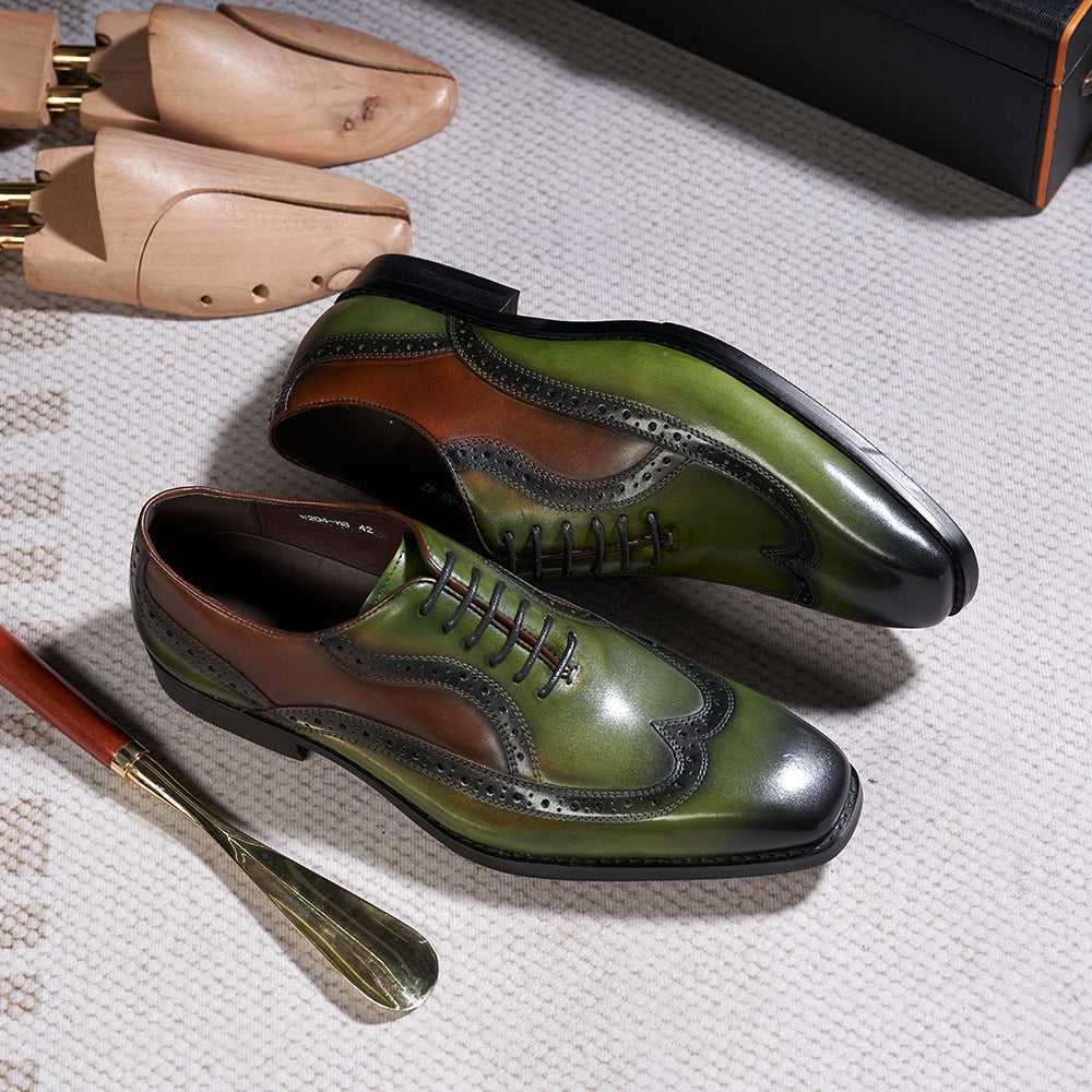 Luxury Italian Men's Oxfords Genuine Leather Brogue Wingtip Wedding Party Dress Shoes for Men Classic Lace-Up Office Formal Shoe The jack market .AU The jack market .AU Step Up Your Style: Trendy Shoes for Every Occasion! $ 130 14:175#Green;200000124:200000288#US 7.5