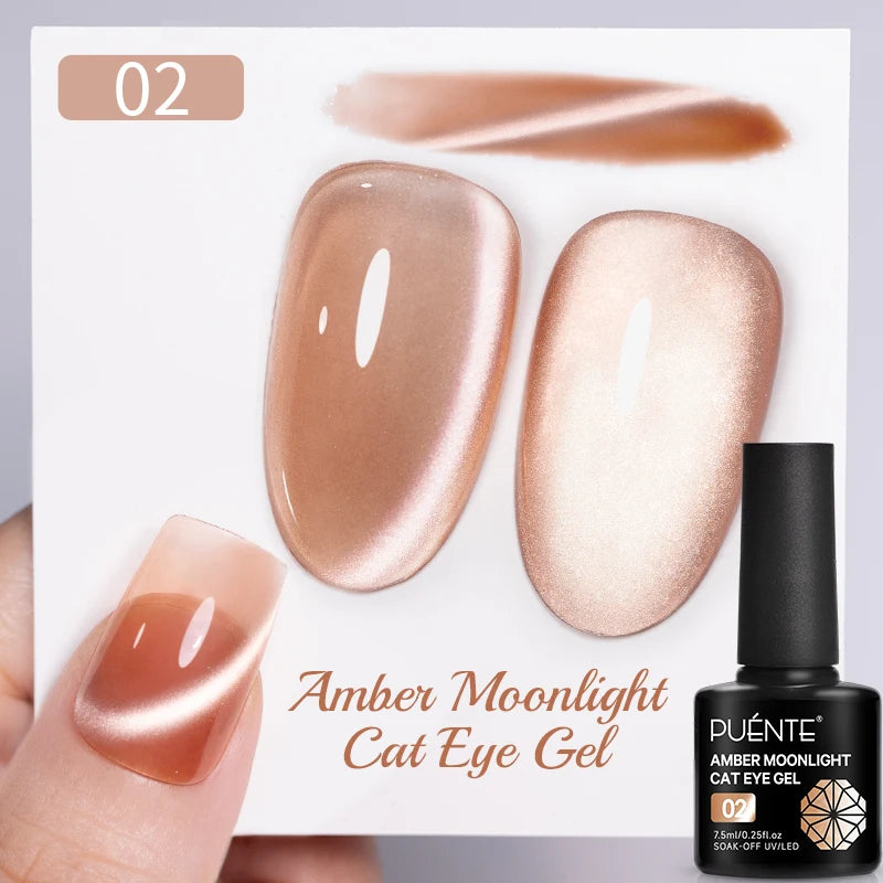 PUENTE Cat Eye Magnetic Gel Nail Polish - Vibrant Starry Galaxy Effect, Soak Off UV, 7.5ML
