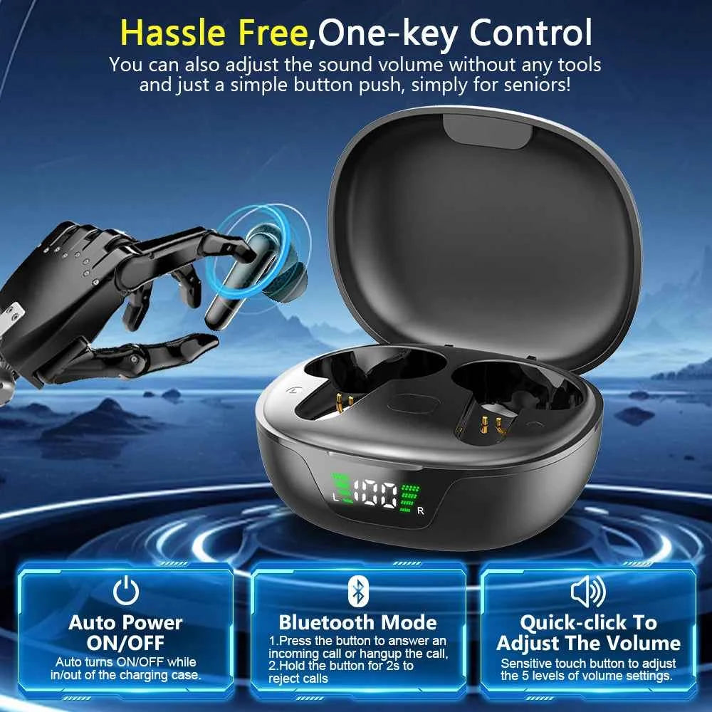 HearingPro Bluetooth Hearing Aids - 12 Channels, APP Control, Noise Reduction for Seniors